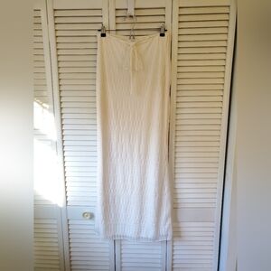 Peppermayo Blakely Lined Maxi Skirt Ivory Lace Crochet Beach Boho Size 8/L